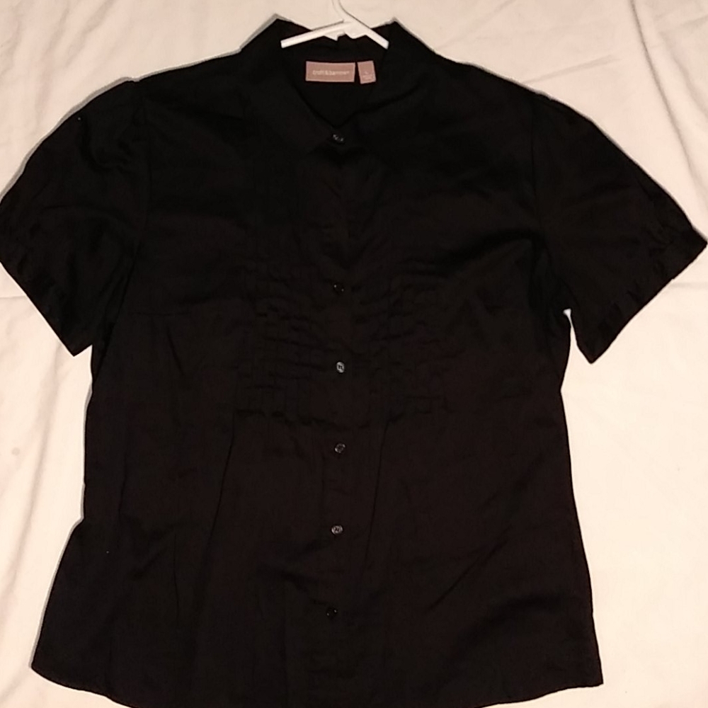 Black button down top